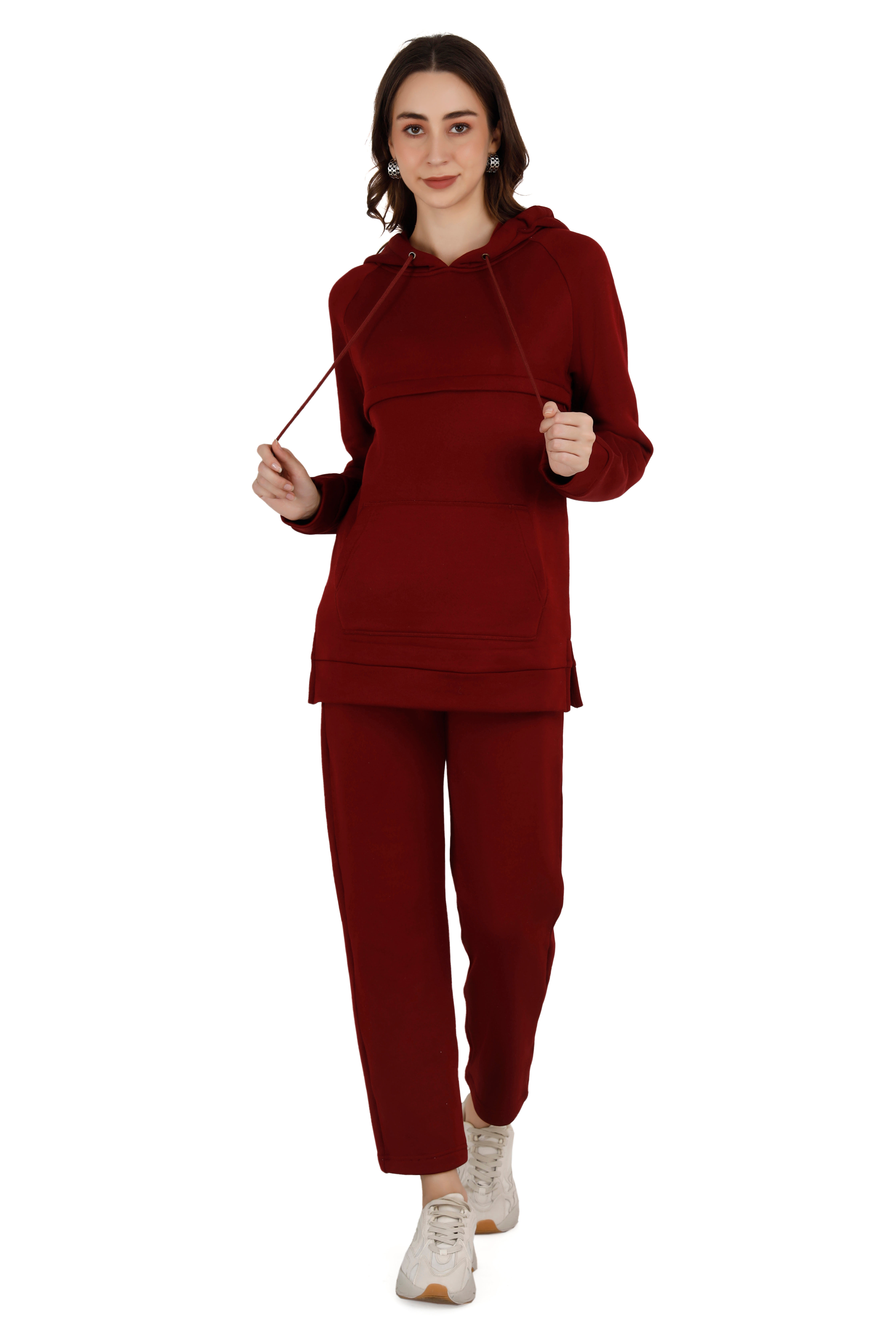 Women's Maroon Coord Set - View 1
